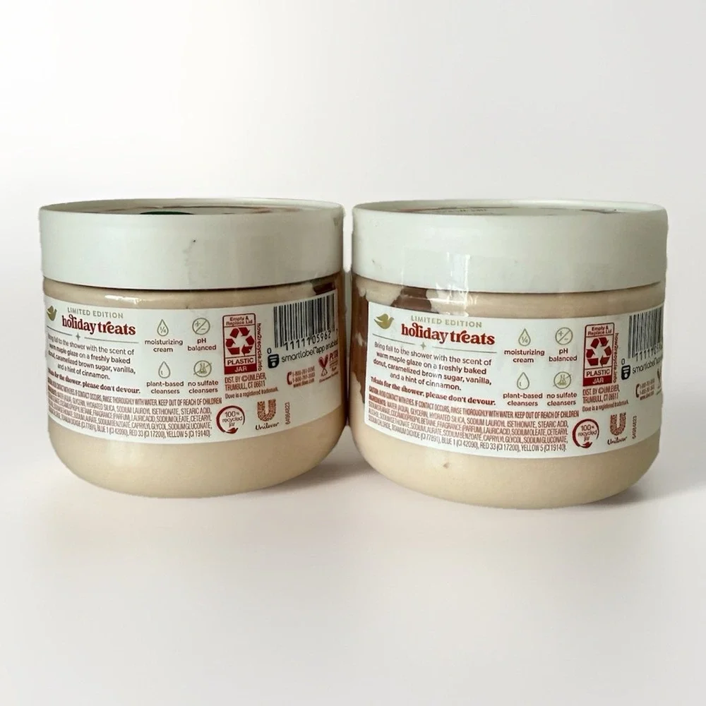 2‎ Dove Holiday Treats Limited Edition Maple Glazed Donut Body Scrubs 15 Oz.